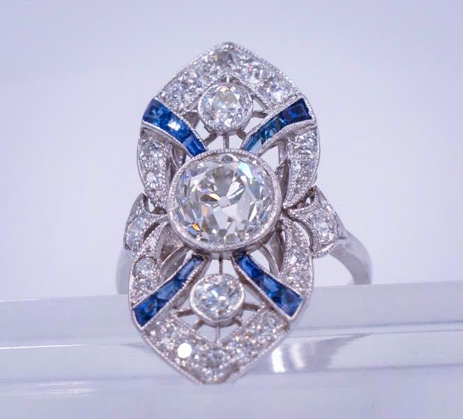 2 Carat Deco Diamond Ring
