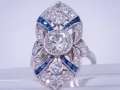 2 Carat Deco Diamond Ring